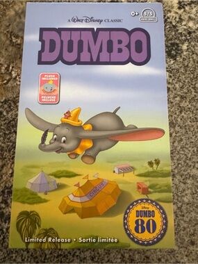 Disney store Dumbo VHS box plush limited release new